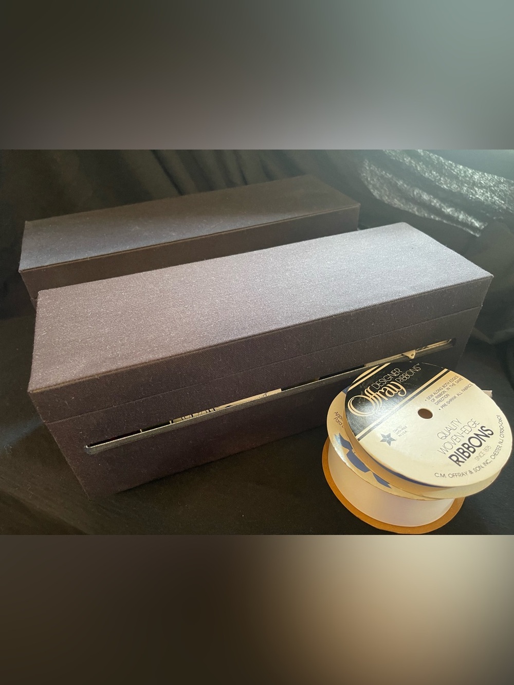 Black Fabric Ribbon Boxes